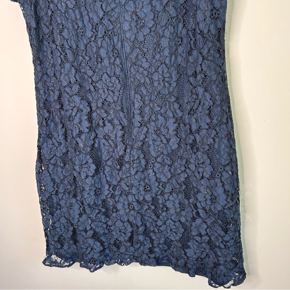 Karl Lagerfeld Navy Blue Lace Shift Dress Size 14 - Picture 6 of 11
